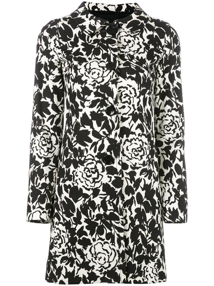 Herno Printed Coat, Women's, Size: 44, Black, Cotton/spandex/elastane/polyester/acetate