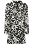 Herno Printed Coat, Women's, Size: 44, Black, Cotton/spandex/elastane/polyester/acetate