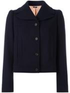 Jil Sander Navy Single Breasted Cropped Jacket, Women's, Size: 40, Blue, Polyamide/spandex/elastane/acetate/wool