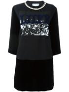 Sacai Jersey Panel Dress, Women's, Size: 3, Black, Cotton/rayon/cupro
