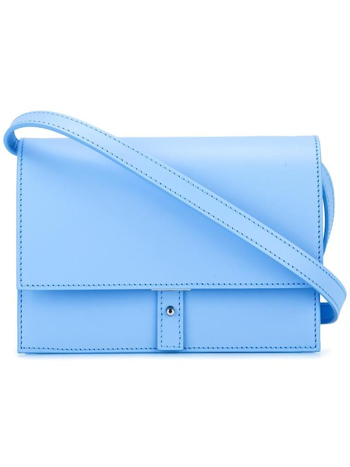 Pb 0110 - Fold-over Top Crossbody Bag - Women - Leather - One Size, Women's, Blue, Leather