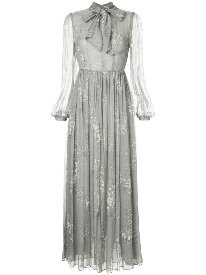 Co Floral Print Maxi Dress - Grey
