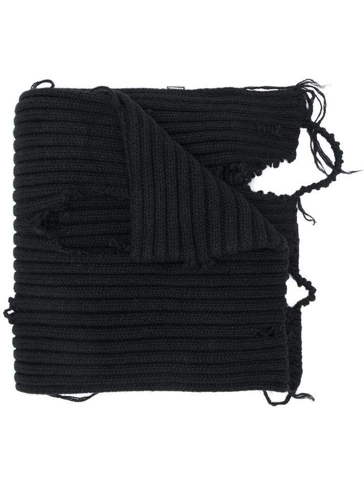 Diesel Distressed Scarf - Black
