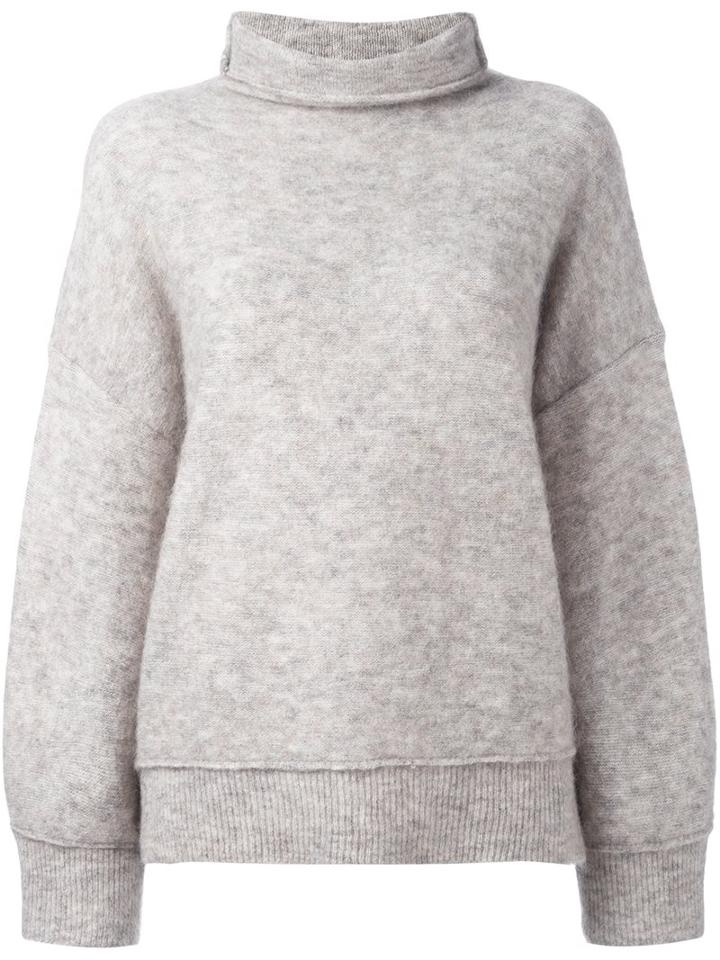 By Malene Birger 'sorocco' Turtleneck Jumper, Women's, Size: Medium, Grey, Polyamide/spandex/elastane/mohair/wool