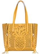 Chloé Pineapple 'cabas' Tote, Women's, Yellow/orange, Calf Leather/calf Suede