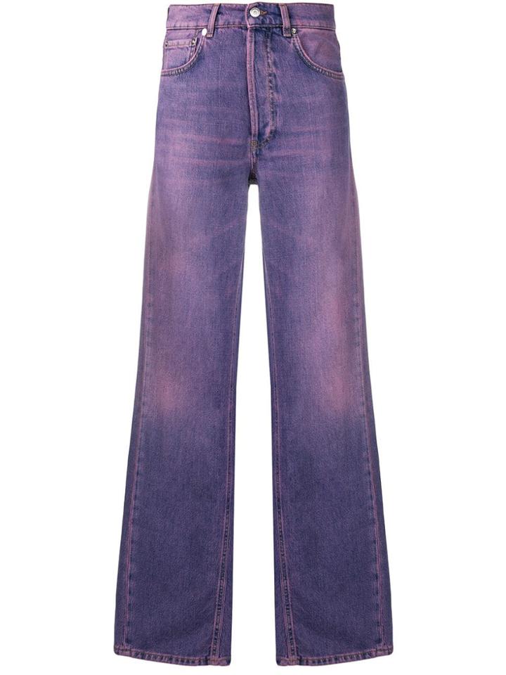 Ganni Two-tone Wide Leg Jeans - Purple