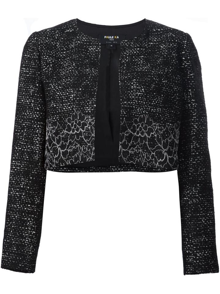 Paule Ka Woven Cropped Jacket