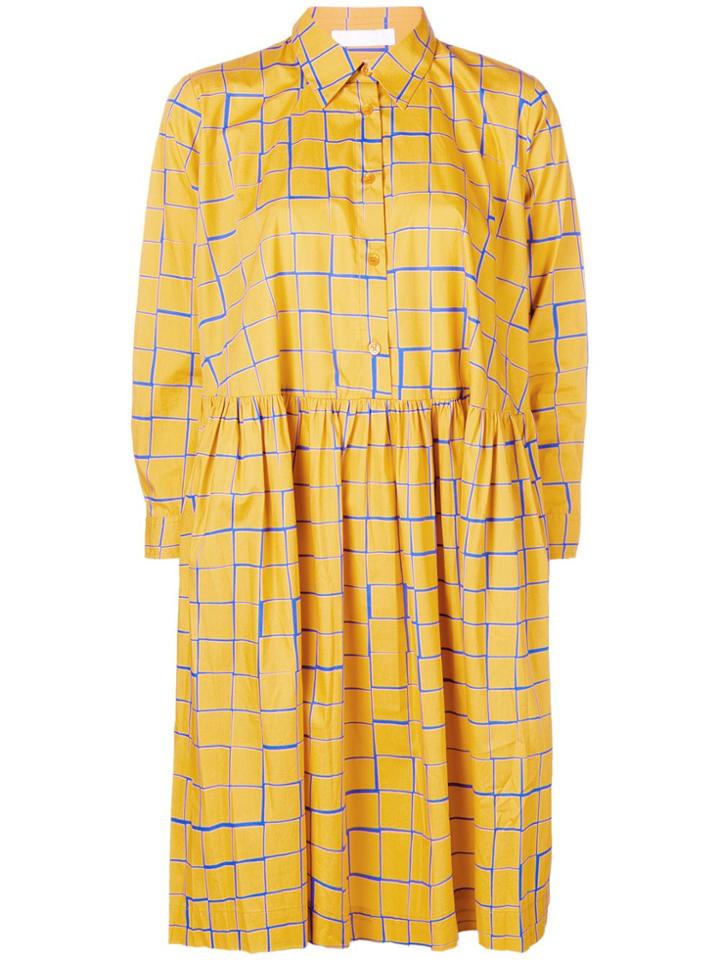 Peter Jensen Check Shirt Dress - Yellow & Orange