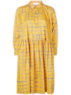 Peter Jensen Check Shirt Dress - Yellow & Orange