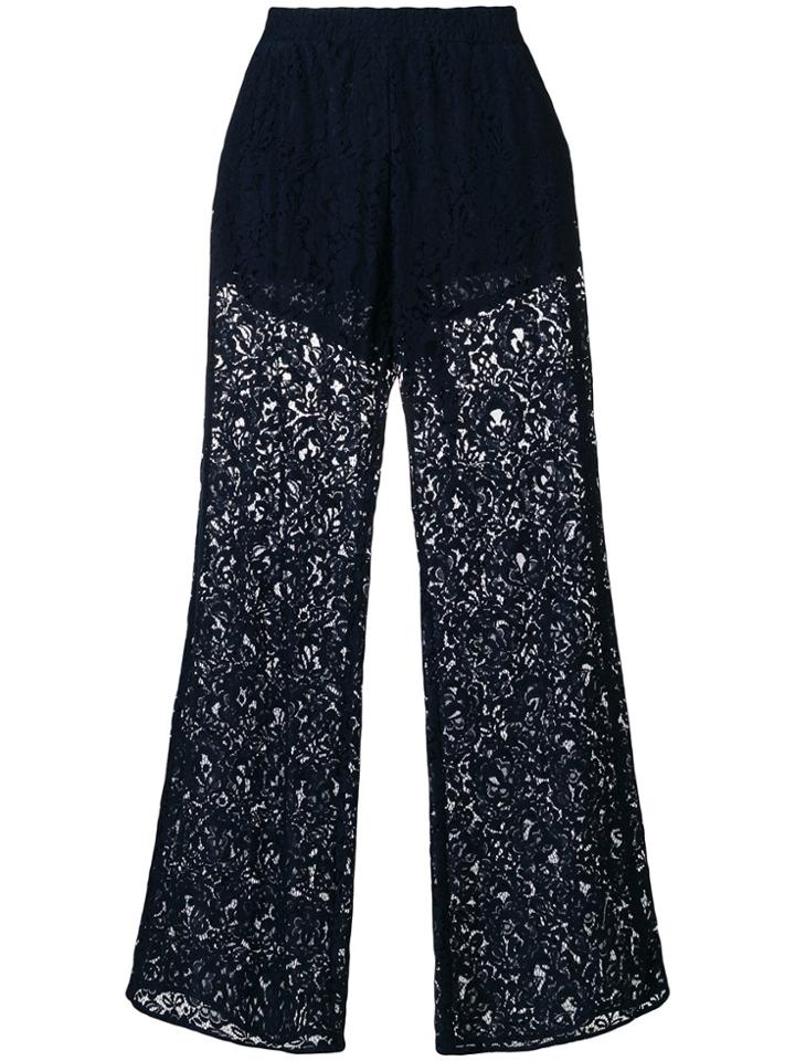 Pinko Semi-sheer Lace Trousers - Blue