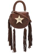 Salar Star Saddle Tote Bag, Women's, Brown, Calf Suede/calf Leather/polyurethane/cotton