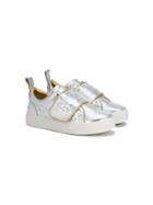 No21 Kids Logo Touch-strap Sneakers - Metallic