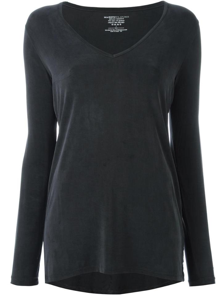 Majestic Filatures V-neck Jumper - Black