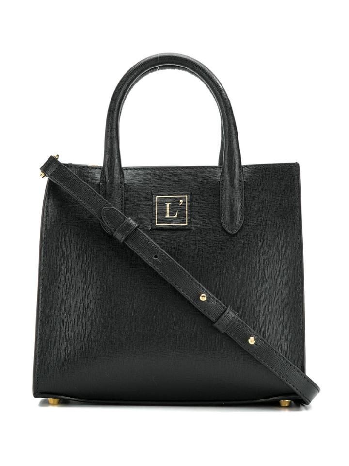 L'autre Chose Small Logo Patch Tote Bag - Black
