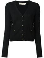 Tory Burch Logo Button Cardigan - Black