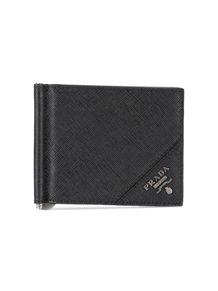 Prada Saffiano Leather Card Holder - Black