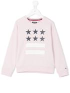 Tommy Hilfiger Junior - Star And Stripe Print Sweatshirt - Kids - Cotton/polyester - 8 Yrs, Pink/purple