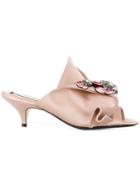 No21 Embellished Abstract Bow Mules - Nude & Neutrals