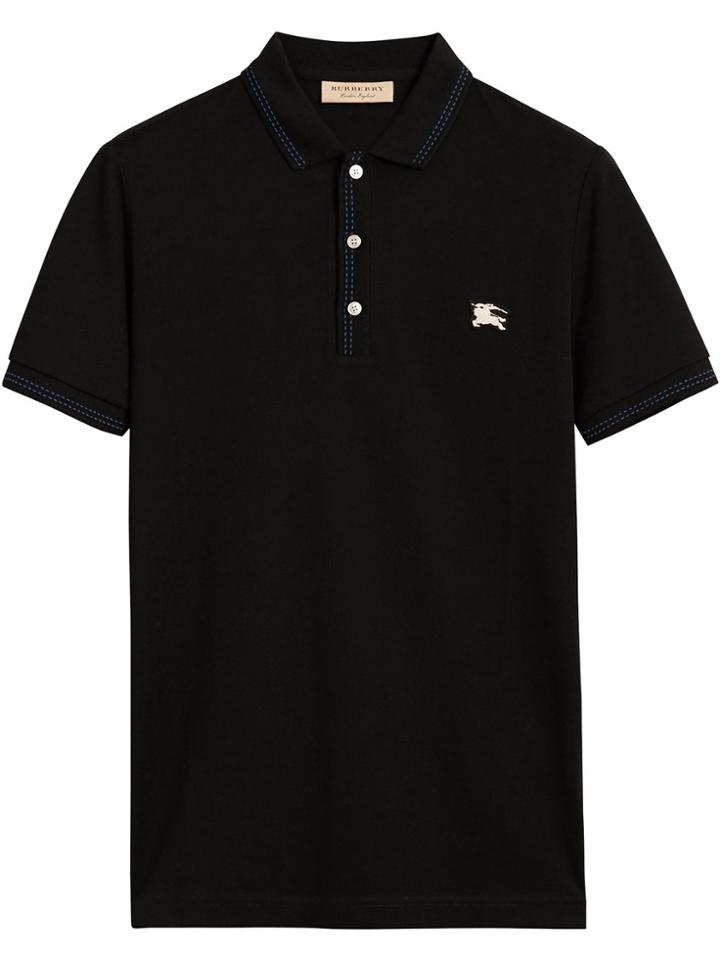 Burberry Cotton Piqué Polo Shirt - Black