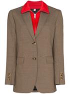Burberry Houndstooth Layered Blazer - Brown