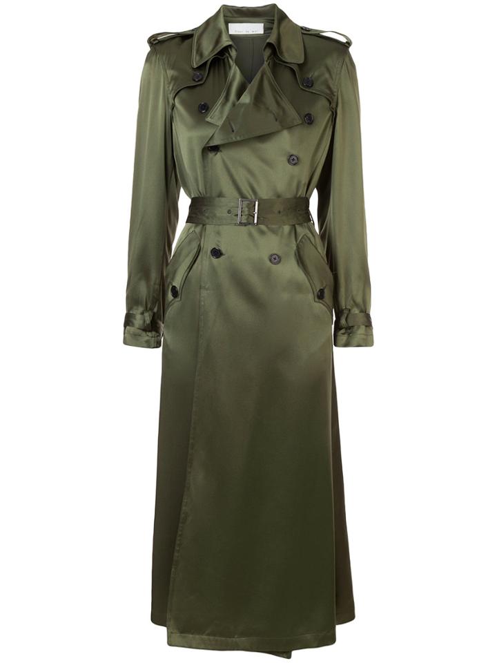 Fleur Du Mal Classic Trench Coat - Green