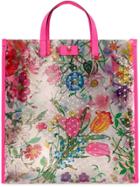 Gucci Flora Print Tote Bag - Pink