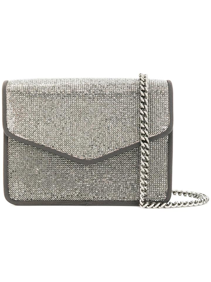 Alberta Ferretti Sequin Foldover Shoulder Bag - Grey
