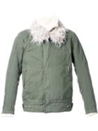 08sircus Textured Collar Bomber Jacket, Men's, Size: 5, Green, Cotton