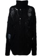 Faith Connexion Distressed Oversized Sweater, Women's, Size: Xs, Black, Acrylic/wool