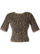 Des Prés Leopard Print Knitted Top - Brown