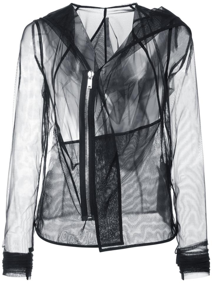Rick Owens Lilies Sheer Long Sleeved Jacket - Black