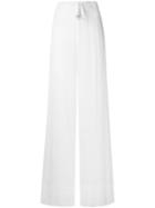 Ann Demeulemeester - Tie Waist Palazzo Pants - Women - Silk/viscose - 42, Women's, White, Silk/viscose