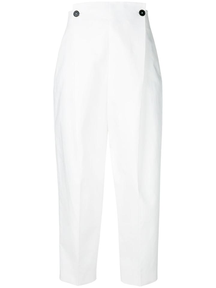 Jil Sander High Waist Trousers - White
