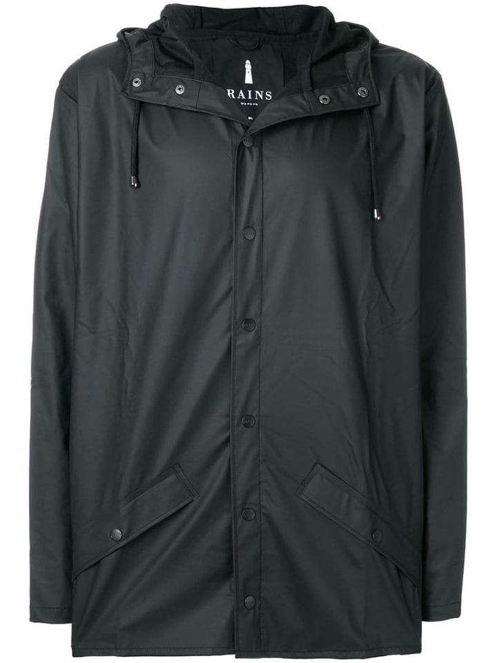 Rains Snap Fastening Raincoat - Black