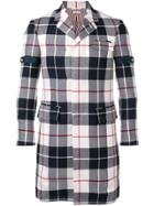 Thom Browne Buffalo Tartan Chesterfield Overcoat - Blue