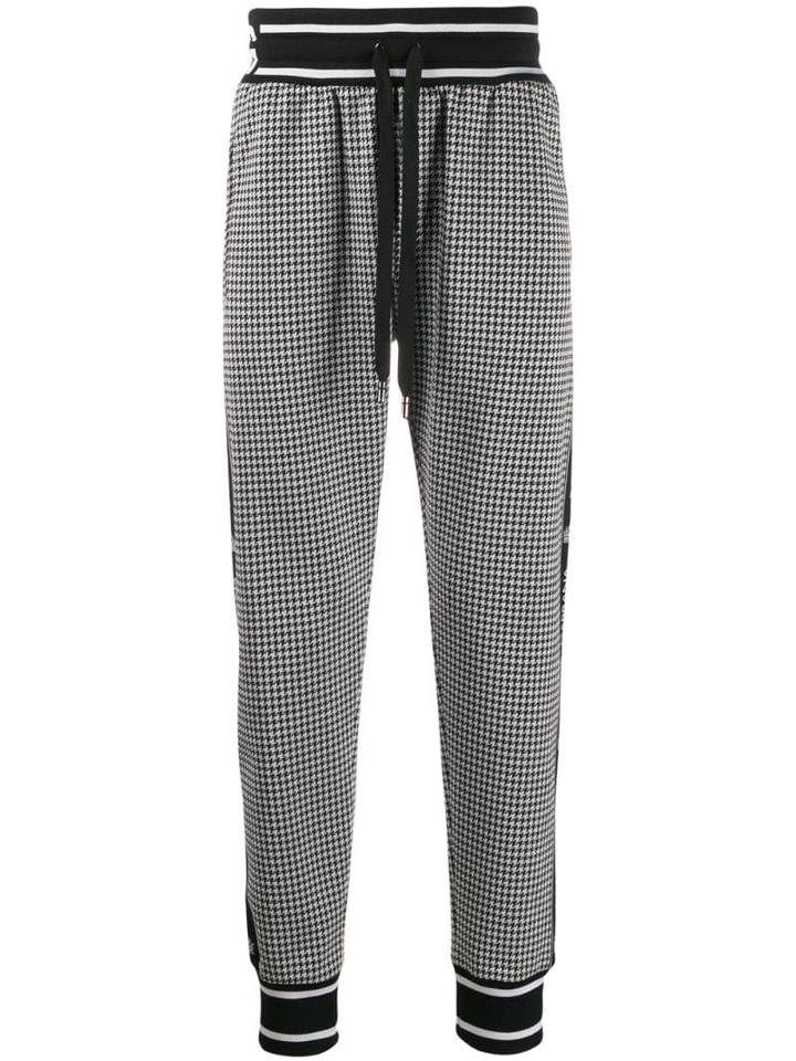 Dolce & Gabbana Houndstooth Track Pants - Black