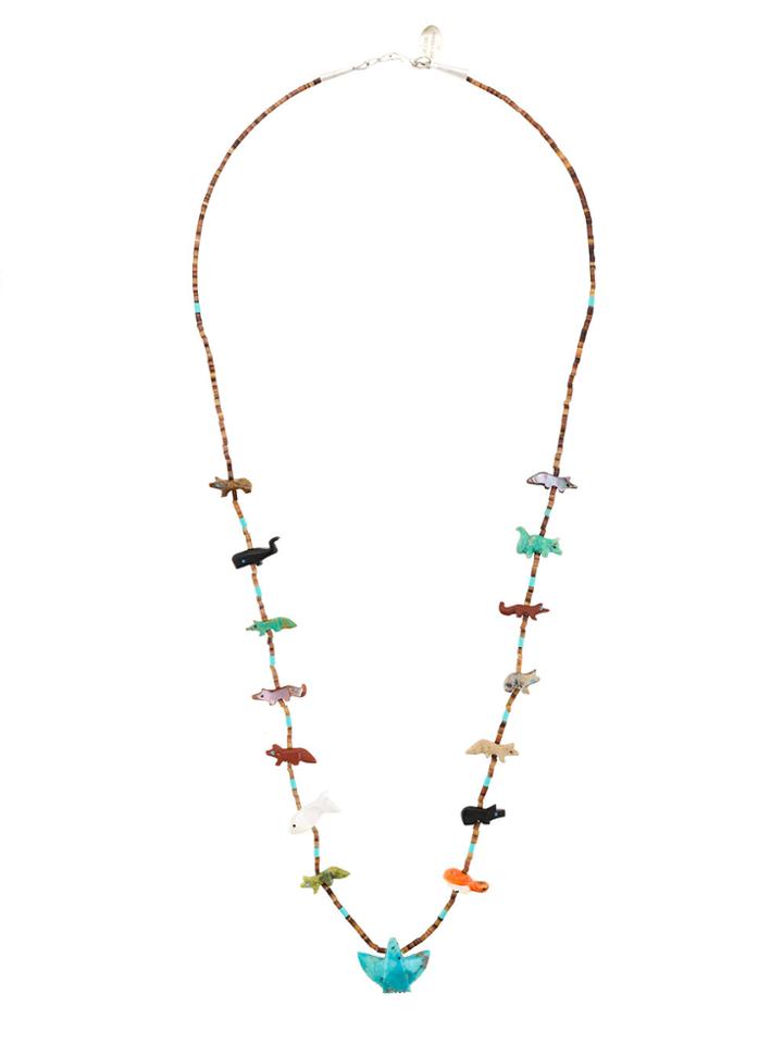 Jessie Western Animal Beaded Necklace - Brown