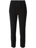 Msgm Slim Fit Trousers, Women's, Size: 42, Black, Polyester/viscose/spandex/elastane