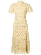 Macgraw Crochet Embroidered Midi Dress - Metallic