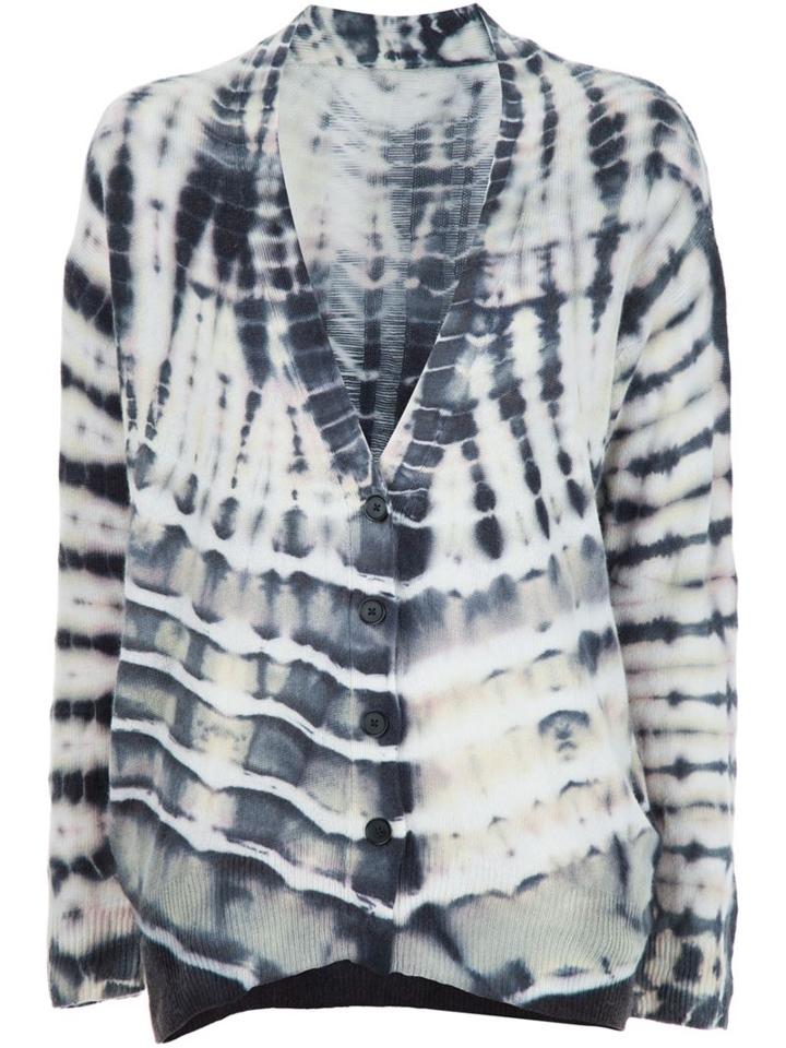 Raquel Allegra Tie-dye Print Cardigan, Women's, Size: 2, Black, Wool/merino