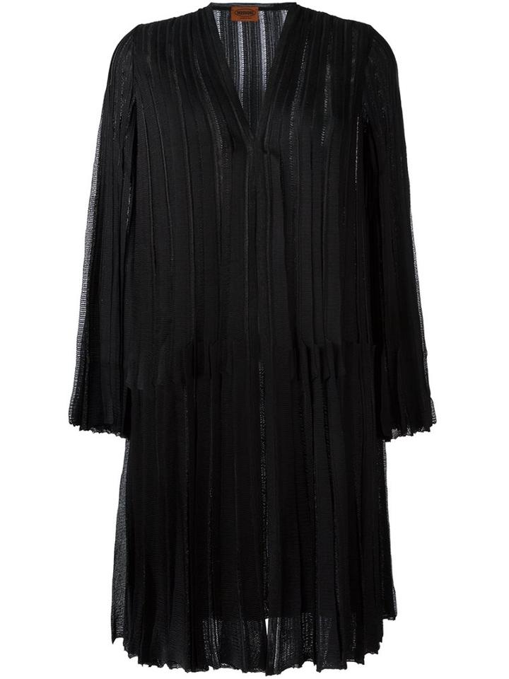 Missoni Sheer Striped Cardigan, Women's, Size: 44, Black, Rayon/polyester/cupro
