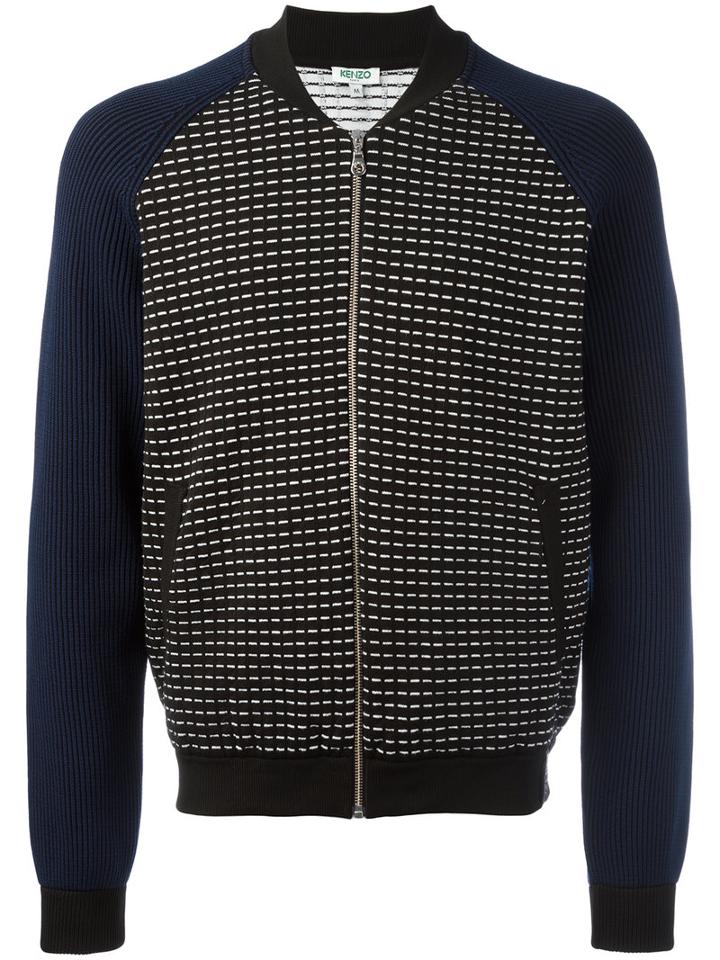 Kenzo Zip-up Knitted Bomber, Men's, Size: Small, Black, Cotton/polypropylene