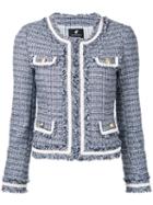 Loveless Cropped Tweed Jacket, Women's, Size: 34, Blue, Cotton/acrylic/rayon