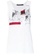 Reinaldo Lourenço Ballerina Print Tank Top - White