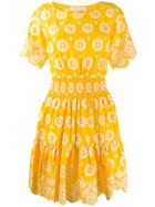 Tory Burch Smocked Waist Dress - Yellow
