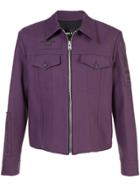 Yang Li Zipped Patch Embellished Jacket - Pink & Purple