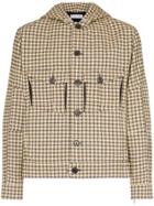 Kiko Kostadinov Cocoon Check Print Button-down Hooded Fire Jacket -
