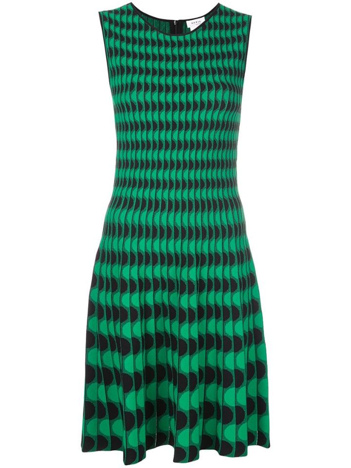 Akris Punto Wave Pattern Dress - Green