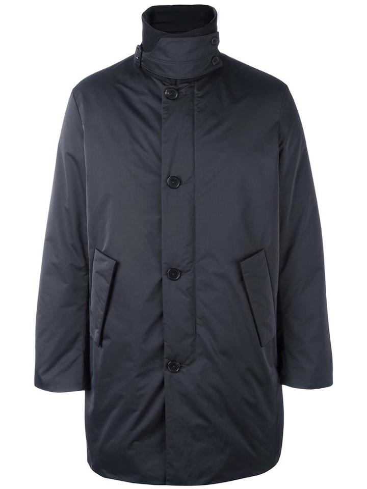 Jil Sander Buttoned Padded Coat, Men's, Size: 48, Black, Feather Down/polyester