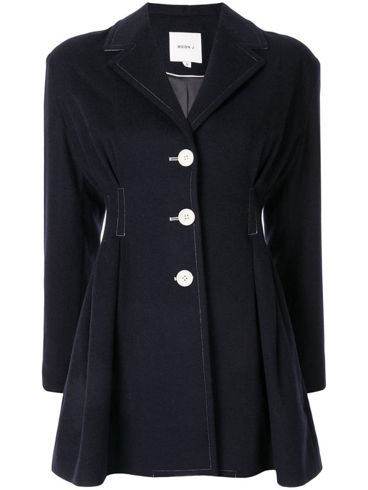 Moon J Single-breasted Peplum Blazer - Black